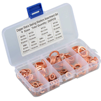 200PCS Cross Border Foreign Trade Supply Joint d'huile en cuivre rouge Rondelle plate Ensemble de joints en cuivre rouge