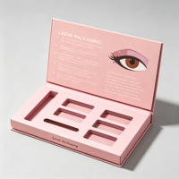 Boîte de palette de fards à paupières en papier personnalisée avec miroir et aimant, rechargeable, coffret cadeau, logo personnalisé, emballage cosmétique 4 compartiments, boîtes cadeaux