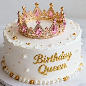 มงกุฎโลหะตกแต่งเค้ก มงกุฎดอกไม้ตกแต่งช่อดอกไม้วันเกิด มงกุฎดอกไม้สำหรับเจ้าสาว มงกุฎวันแต่งงาน วันแม่ วันวาเลนไทน์ - Product Image 6