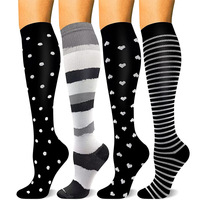 Chaussettes de compression pour hommes et femmes 20-30 MmHg Chaussettes de soutien graduées pour les infirmières en cours d'exécution de football