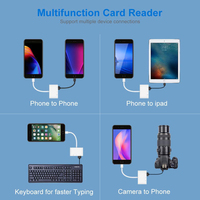 Fotografía profesional 3 en 1 USB C a SD TF Lector de tarjetas Adaptador OTG Instalación externa para cámara Lector de disco de memoria flash