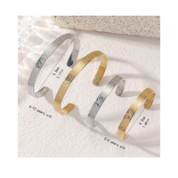 Promotions Style Arabe Mode Bracelet Manchette Ayatul Acier Inoxydable Gravé Bijoux pour Bébés Enfants