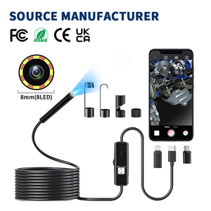 Mini-Endoskopkamera Schlangenkamera 8 LED-Leuchten 8mm Wasserdichte Kamera 5m Kabel Android iOS Boreskop Inspektionskamera Endoskop - Product Image 1