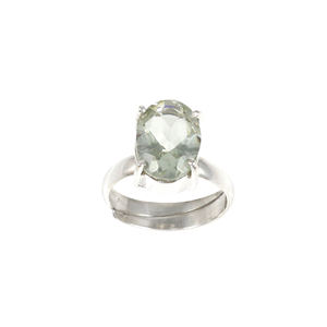 Bague en argent indien avec améthyste verte naturelle sertie clos, fournisseur de bijoux fins, bague en vermeil avec pierres précieuses, collection Eternity - Product Image 2