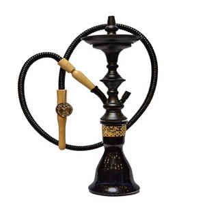 Auténtica cachimba Khalil Mamoon egipcia hecha a mano en negro mate (59 cm) - Product Image 1