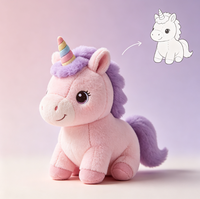 Peluche personnalisée brodée douce 23 cm, écologique, pour cadeau d'anniversaire ou de fêtes, service direct usine
