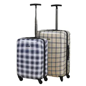 single trolley light weight custom polycarbonate canvas printed suitcase