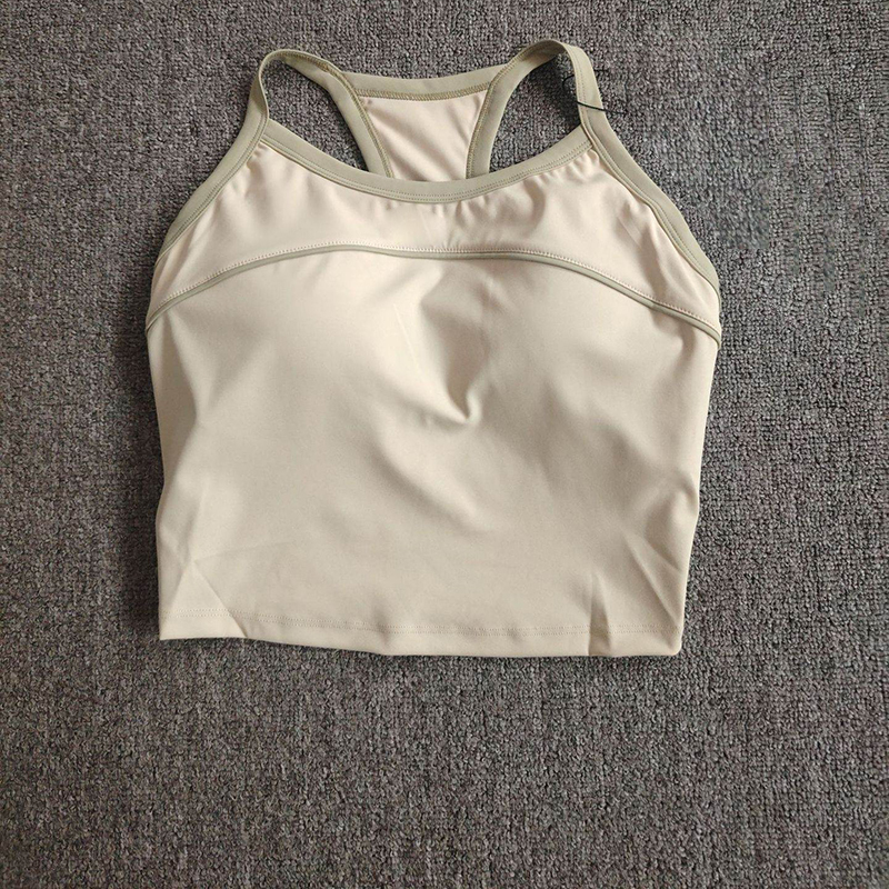 Women's Breathable Spandex/Nylon Yoga Vest Quick-Drying Medium Support Running Training Sports Adjustable Straps Removable Chest