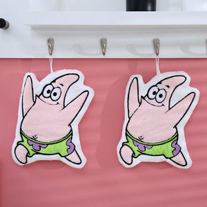 Asciugamano da Mano per Bambini con Ricamo di <span class=keywords><strong>Spongebob</strong></span> e <span class=keywords><strong>Patrick</strong></span>, Portatile, Morbido, Assorbente, Forma Irregolare - Product Image 4