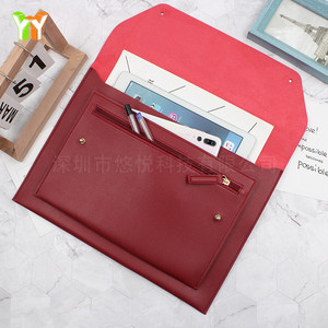 Venta al por mayor de cremallera de cuero PU carpeta de archivos bolsa portátil caso organizador de documentos caso con 3 bolsillos para uso escolar - Product Image 2