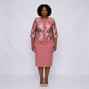 Traje de dos piezas de lujo para mujer, talla grande, para iglesia, uso doméstico o de negocios - Product Image 2