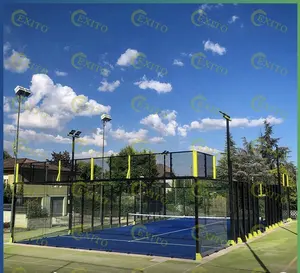 EXITO 2023 Best Selling China Panoramic Padel Tennis Court Roof Grass Carpet Padel Court Price Artificial Grass Sports Flooring