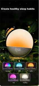 Fabrika doğrudan tedarikçisi Sunrise çalar saat beyaz gürültü uyku makinesi uyku eğitmen uyandırma işığı beyaz gürültü ses makinesi - Product Image 4