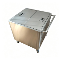 Chariot mobile en acier inoxydable pour farine, chariot de rangement alimentaire pour boulangerie avec couvercle, bac à ingrédients commercial pour cuisine et restaurant