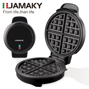 JAMAKY เครื่องทำวาฟเฟิลไฟฟ้า พื้นผิวทำอาหารแบบไม่ติดกระทะ เครื่องทำอาหารเช้า สีดำ - Product Image 1