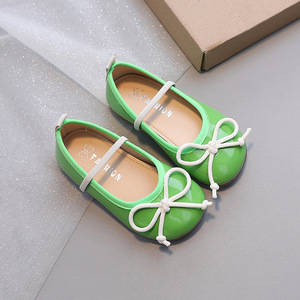 Chaussures à nœud pour enfants, chaussures de princesse à nœud pour filles, chaussures multicolores mignonnes et douces avec bande élastique pour filles, chaussures de princesse - Product Image 5