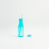 Bouteille d'eau en plastique Tritan givré transparent de 500 ml avec logo personnalisé pour enfants, avec paille, pour boissons gazeuses