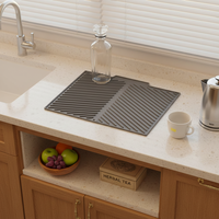 Haute qualité ECO café Silicone plat séchage tampon de vidange Barbecue tapis de tache résistant à la chaleur cuisine comptoir tapis pour casseroles et poêles