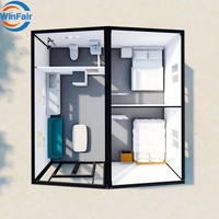 Maison préfabriquée moderne WinFair Portable Granny Flat Beach 20 pieds en conteneur avec toit pour ferme rurale / économique / à faible coût