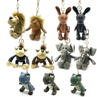 FAIBLE QUANTITÉ MINIMALE DE COMMANDE personnalisé mignon brun noir pu ours en peluche porte-clés jouet pas cher main souple en cuir pu ours
