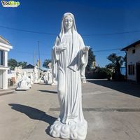 Sculpture catholique YOUFINE, sculpture en marbre blanc de Medjugorje, statue de la Vierge Marie