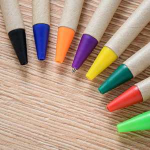 Eco Friendly Retractable <b>Paper</b> Tube Ballpoint Pens Bulk Custom Logo Plastic Tip Promotional School Office Gifts - Product Image 3