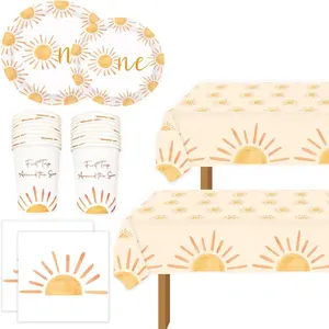 第一次旅行灵感来自太阳生日装饰品波西米亚太阳1岁生日餐巾纸你是我的阳光派对用品