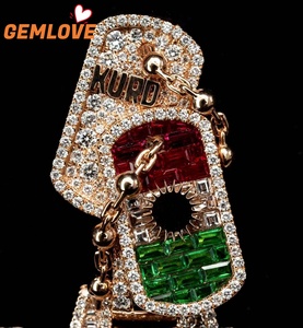 GEMLOVE Custom Pendant Letter Name Pendant <b>Charm</b> Iced Hiphop Jewelry Pendant Necklace - Product Image 3