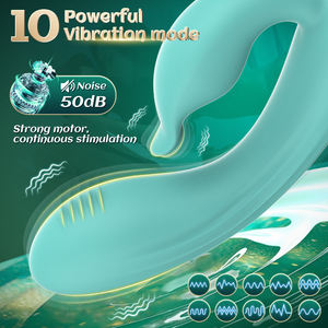 Doppelkopf-Vibrationsmassagegerät mit Heizfunktion, G-Punkt- und Klitoris-Stimulator aus Flüssigsilikon, Rabbit-<span class=keywords><strong>Vibrator</strong></span> für Frauen, Erwachsenenspielzeug - Product Image 2