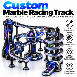 Piste de course de billes interactive personnalisée en direct en ligne avec simulation de course de pinball à gravité et parcours d'obstacles - Product Image 1