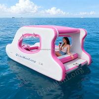 Yacht gonflable de luxe, couleur rose ou personnalisé, avec siège et moteur, pour fête sur l'eau, lac, rivière, bord de mer