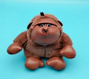 Jouet Aminal en peluche de gorille avec singe chimpanzé en peau de PU brillante Jouets en peluche de chimpanzé pour l'animal en peluche Peluche