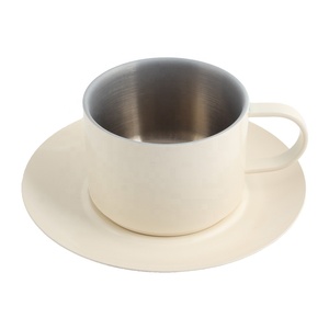 Taza de Café de Doble Pared de Metal de 80 ml y 120 ml, Aislamiento Térmico, Acero Inoxidable 304, Taza de Café Espresso al Vacío con Platillo - Product Image 3