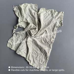Trapos de Algodón 100% Reciclado de Colores Mezclados Claros para Limpieza Industrial y Marina con Alta Absorción de Agua y Aceite - Product Image 3