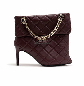 Bottes à talon pour <span class=keywords><strong>homme</strong></span> et femme en cuir, taille US14 (EU48), style unisexe, avec chaîne de luxe et sac matelassé à chaîne, fermeture à fermoir - Product Image 6