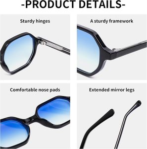 Vintage Polygon High Quality CP Temple 3+2 Hinges Square Sun Glasses 2026 Retro Brand Designer <b>Sunglasses</b> Men Women - Product Image 3