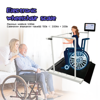 Báscula Digital Electrónica con Pantalla Táctil para Silla de Ruedas, Plataforma de Acero para Pesaje de Pacientes Discapacitados en Hospitales, OEM HIS