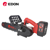 EDON Gergaji Mesin Elektrik Mini UCS-21/25BL, Gergaji Rantai Baterai Lithium Tanpa Kabel 21V 4AH