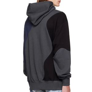 Nouveau sweat à capuche polaire patchwork brodé pour homme, coupe oversize, sans cordon, motif uni, tailles XS à 2XL - Product Image 6
