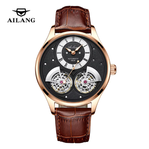 Montre mécanique automatique AILANG pour homme, boîtier en acier inoxydable, double tourbillon, montre-bracelet de luxe pour affaires, livraison directe - Product Image 4