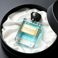 Flacon de parfum en verre 100 ml, modèle 2026, le plus vendu, avec plaque métallique, bouchon couronne et boîte design