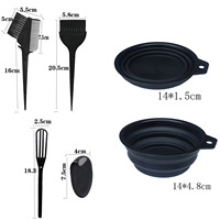 Ensemble professionnel de pinceaux et bols pour la coloration des cheveux, kit de coloration capillaire pliable avec protège-oreilles pour salon et usage domestique