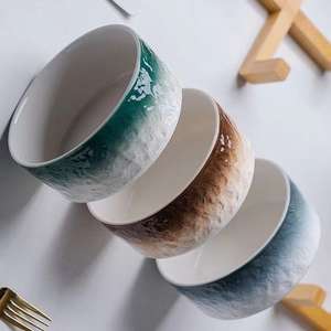 Doubles bols en céramique de luxe coréen, épais et durable, mangeoire alimentaire surélevé, bols pour animaux de compagnie avec support, collection 2021 - Product Image 2