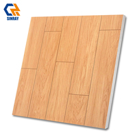 Kit complet de carreaux muraux et de sol en bois rustique moderne - Antidérapant, antibactérien, 800x800mm, accents décoratifs pour salle de bain