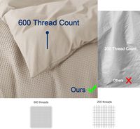 Ensemble de housse de couette en coton égyptien de luxe, taille king, 600 fils, tissage gaufré, doux, respirant, literie confortable