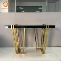 Gros élégant bois noir d'or console table designer de luxe moderne couloir meubles