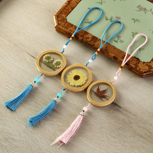 Artisanat en bambou tissé à la main, ornements à pompons, pendentifs ronds, décorations photo, mini pompons. - Product Image 4