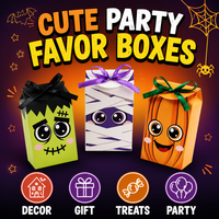 Boîtes en papier recyclé pour friandises d'Halloween, emballages alimentaires sécurisés avec ruban pour la fête de la Toussaint
