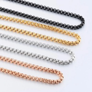Collier en acier inoxydable couleur or 2mm/3mm/4mm/5mm, chaîne à maillons ronds étanche, cadeau pour homme, longueur personnalisable - Product Image 4