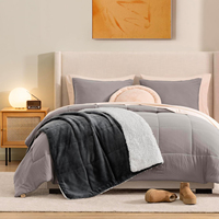 Plaid Moderne Quatre Saisons 100% Polyester Doux Réversible Housse de Lit et de Canapé en Peluche Confortable et Moelleuse Lavable Décoration Intérieure